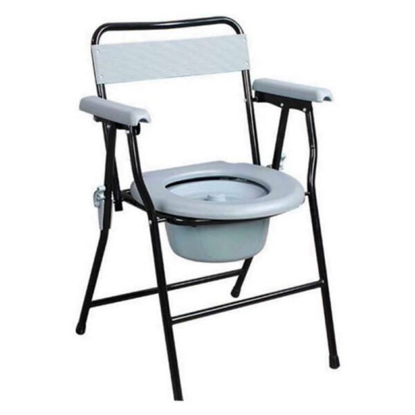 Commode Stand Chair with Back Support Grey at MS Medicals