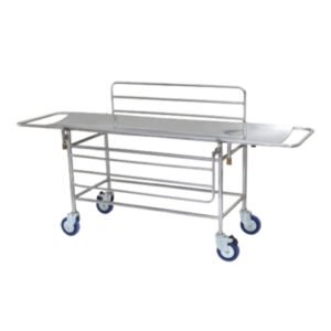 Stainless Steel Patient Trolley with Railings at MS Medicals