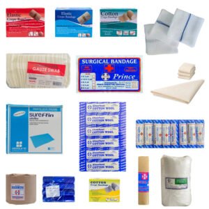 COTTON WOOL , GAUZE AND BANDAGES